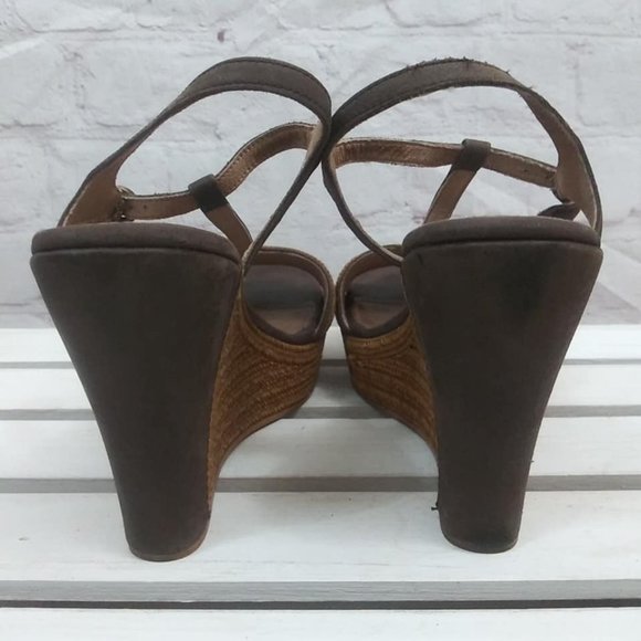 Ugg Fitchie Platform Leather Sandals Brown Sz 7.5 - Picture 7 of 8